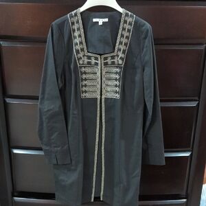 Cabi Women's Size 8 Jacket Turkish Delight Coat Gray Tunic with Embroidery